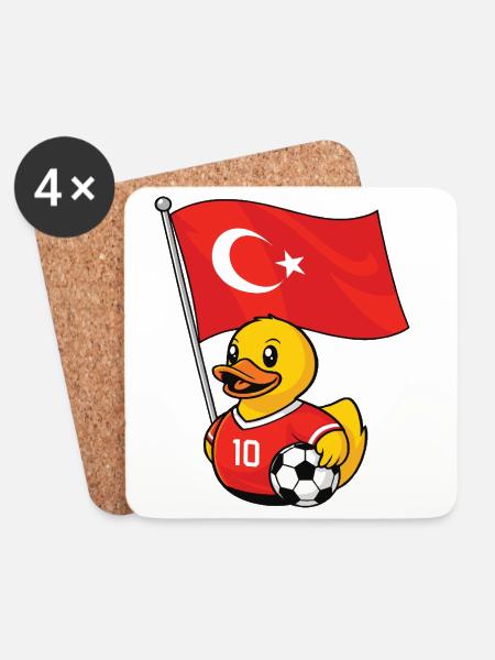 Türkei Fußball Fan Shirt für stolze Fans - Untersetzer (4er-Set) - Weiß