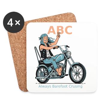 Motocyclette Toujours Pieds Nus N° 2 - Dessous de verre (lot de 4) - blanc - Devant