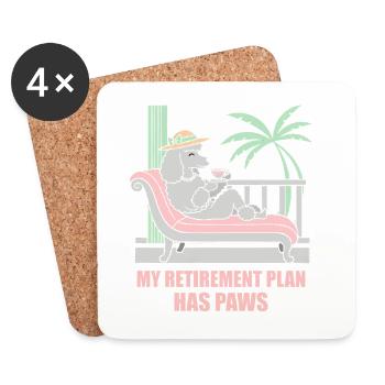 Retraite avec Paws Caniche chien de pension - Dessous de verre (lot de 4) - blanc - Devant