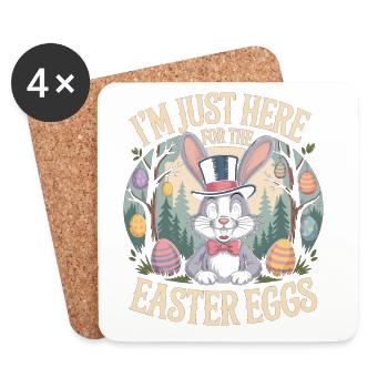 Osterhase T-Shirt I’m Just Here For The Easter Egg - Untersetzer (4er-Set) - Weiß - Vorne