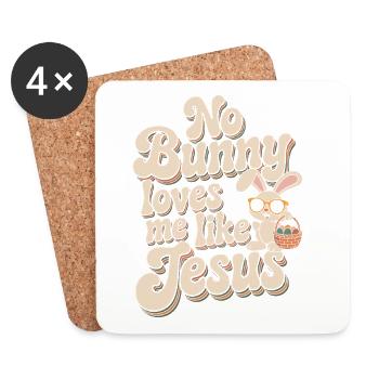 Kein Hase liebt mich wie Jesus - Untersetzer (4er-Set) - Weiß - Vorne