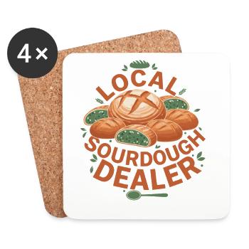 Local Sourdough Dealer Bread Baking Baker - Coasters (set of 4) - white - Front