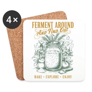 Fermentation au levain autour et découvrez la cuisson du pain - Dessous de verre (lot de 4) - blanc - Devant