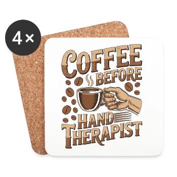 Hand Therapist Coffee Health Worker Coffee Lover - Untersetzer (4er-Set) - Weiß - Vorne