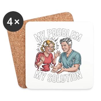 Hand Therapist My Problem My Pictogram Dad Mom - Untersetzer (4er-Set) - Weiß - Vorne