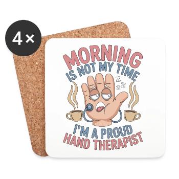 Le thérapeute de la main Morning n’est pas mon kinésithérapeute - Dessous de verre (lot de 4) - blanc - Devant