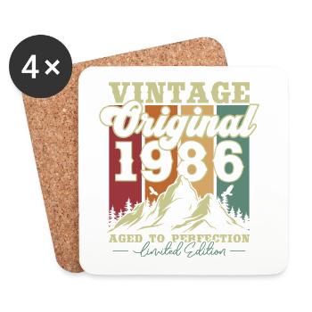 Original 1986 Vintage Vintage Birthday Retro - Dessous de verre (lot de 4) - blanc - Devant