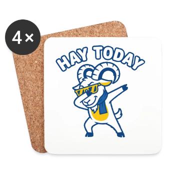 Hay Today Slay Tomorrow Ziege - Untersetzer (4er-Set) - Weiß - Vorne