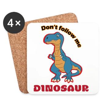 Do not follow Dino Spruch - Coasters (set of 4) - white - Front