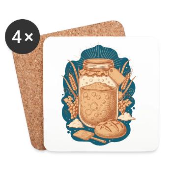 Sourdough Bread Baking Baker Sourdough Starter - Coasters (set of 4) - white - Front