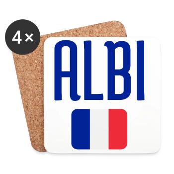 Albi France Flag Emblem - Coasters (set of 4) - white - Front