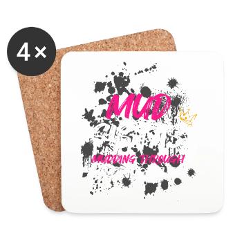 Mud sistas Schlammlauf Mud Run Muddy Race - Coasters (set of 4) - white - Front