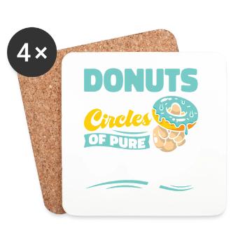 Restauration rapide en donuts - Dessous de verre (lot de 4) - blanc - Devant