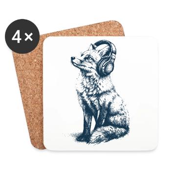 Musik Fuchs - Untersetzer (4er-Set) - Weiß - Vorne