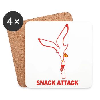 Snack Attack Möwe Eis - Coasters (set of 4) - white - Front