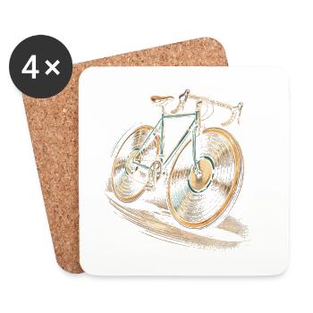Disques vinyles de collection Collection Disques vinyles Vélo - Dessous de verre (lot de 4) - blanc - Devant