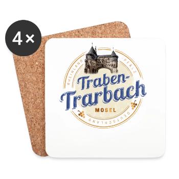 Traben Trarbach Vintage Mosel Rheinland-Pfalz - Untersetzer (4er-Set) - Weiß - Vorne
