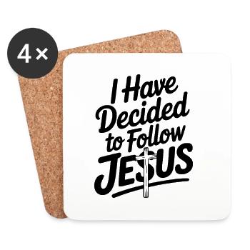 I Have Decided to Follow Jesus - Coasters (set of 4) - white - Front