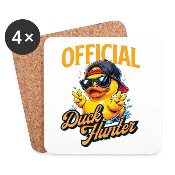 Amoureux officiel officiel du canard canard en caoutchouc - Dessous de verre (lot de 4) - blanc - Devant