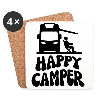 Campeur Happy - Dessous de verre (lot de 4) - blanc - Devant