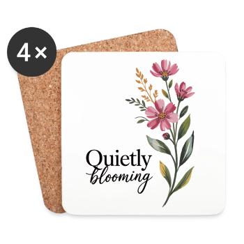 Floral Blumen Shirt – Quietly Blooming - Coasters (set of 4) - white - Front