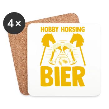 Bier Pferd Hobby Horsing - Untersetzer (4er-Set) - Weiß - Vorne
