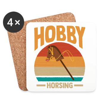 Steckenpferd Hobbyhorse Hobby Horsing - Untersetzer (4er-Set) - Weiß - Vorne