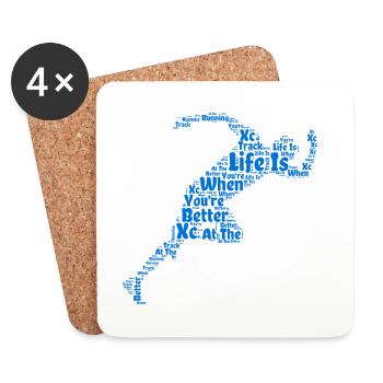 Cadeau de course XC drôle XC Runner Edition - Dessous de verre (lot de 4) - blanc - Devant