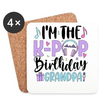 Je suis le grand-père d’anniversaire de la K Pop - Dessous de verre (lot de 4) - blanc - Devant