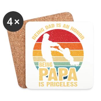 Papa Pride Sunset Rétro - Dessous de verre (lot de 4) - blanc - Devant