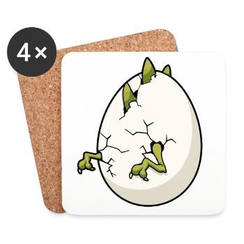 Cracked Egg Bloom Easter - Coasters (set of 4) - white - Front