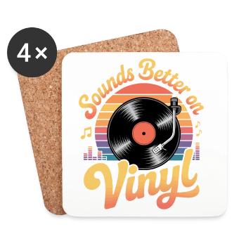 Ça sonne mieux sur vinyle. - Dessous de verre (lot de 4) - blanc - Devant