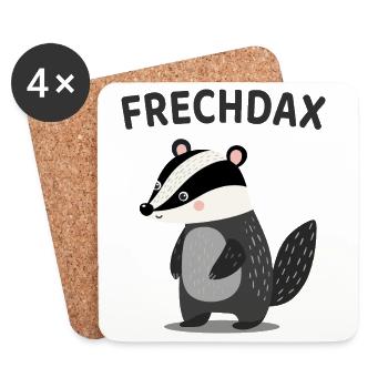 Frechdax Lustiger Dachs Wortspiel - Untersetzer (4er-Set) - Weiß - Vorne