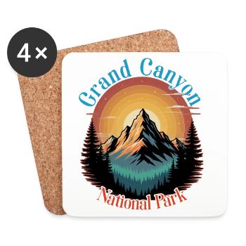 Grand Canyon National Park Mountain - Coasters (set of 4) - white - Front