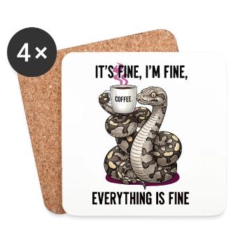 Its Fine Im Fine Kaffee Schlange Humor - Untersetzer (4er-Set) - Weiß - Vorne
