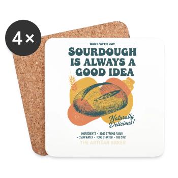 Sourdough Is Always A Good Idea Bread Baking Baker - Coasters (set of 4) - white - Front