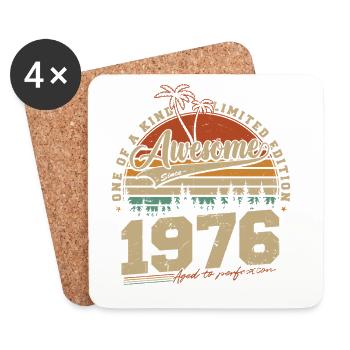 1976 Vintage Vintage Birthday Gift Retro - Coasters (set of 4) - white - Front