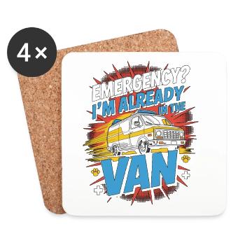 Urgence vétérinaire mobile Je suis déjà vétérinaire - Dessous de verre (lot de 4) - blanc - Devant