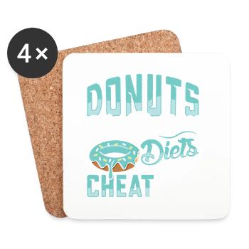 Restauration rapide en donuts - Dessous de verre (lot de 4) - blanc - Devant