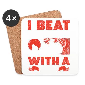  Kenjutsu Ninja Sinobi Swordsman Samurai Martial - Coasters (set of 4) - white - Front