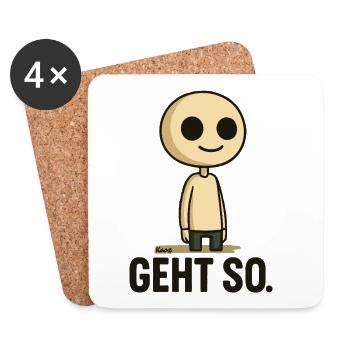 Geht so Cartoon Minimal - Untersetzer (4er-Set) - Weiß - Vorne