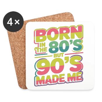 Born in the 80s But 90s Made Me Retro - Untersetzer (4er-Set) - Weiß - Vorne