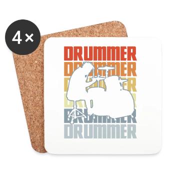 Drummer Vintage - Coasters (set of 4) - white - Front