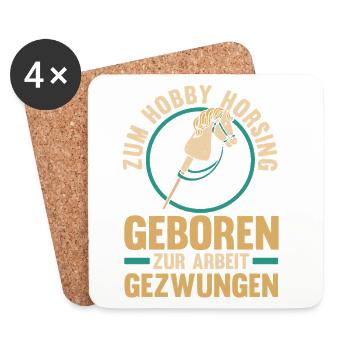 Steckenpferd Hobbyhorse Hobby Horsing - Untersetzer (4er-Set) - Weiß - Vorne