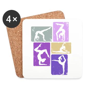 Gymnaste Fille Gymnastique Acrobatie - Dessous de verre (lot de 4) - blanc - Devant