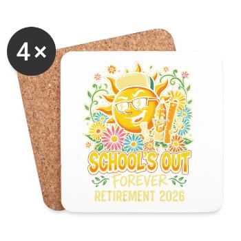 Sun jubilation School end 2026 retirement - Coasters (set of 4) - white - Front