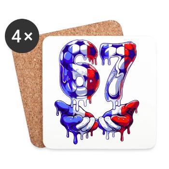 Soccer 67 Meme for Boys Kids 67  six seven 6 7 - Dessous de verre (lot de 4) - blanc - Devant
