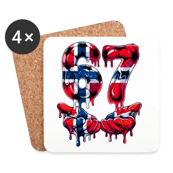 Soccer 67 Meme for Boys Kids 67 six seven 6 7 - Dessous de verre (lot de 4) - blanc - Devant