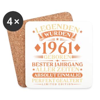 Legenden wurden 1961 geboren – 65. Geburtstag - Untersetzer (4er-Set) - Weiß - Vorne