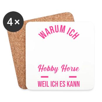 Steckenpferd Hobbyhorse Hobby Horsing - Untersetzer (4er-Set) - Weiß - Vorne